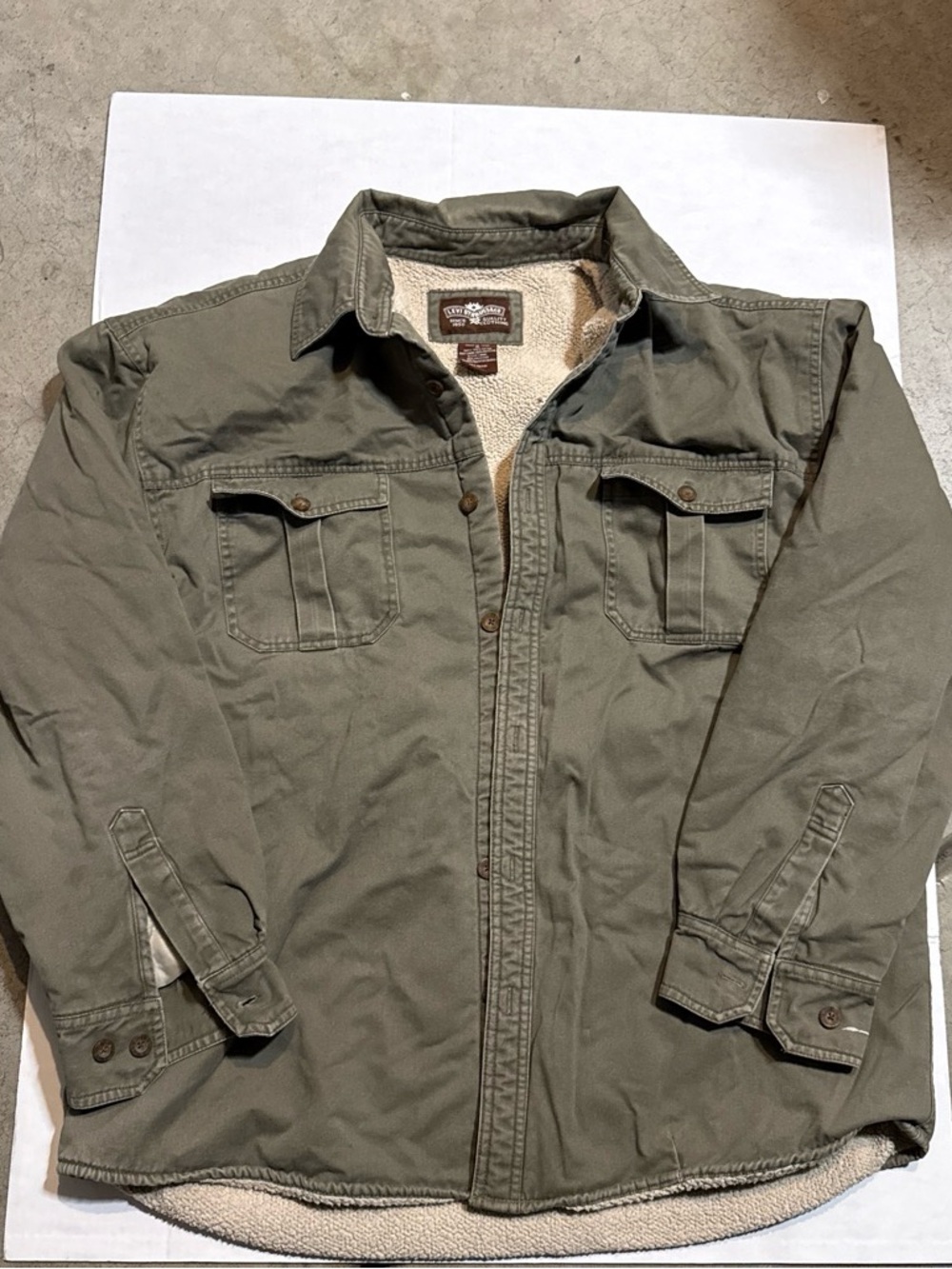 Levi's Olive Green Sherpa-Lined Field Jacket